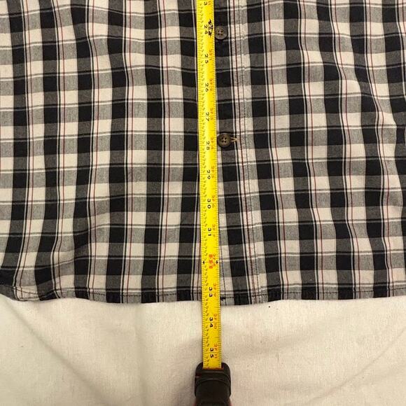 Carhartt Men’s Short Sleeve Button Down Shirt – Black White Plaid – Relaxed Fit - Picture 15 of 16